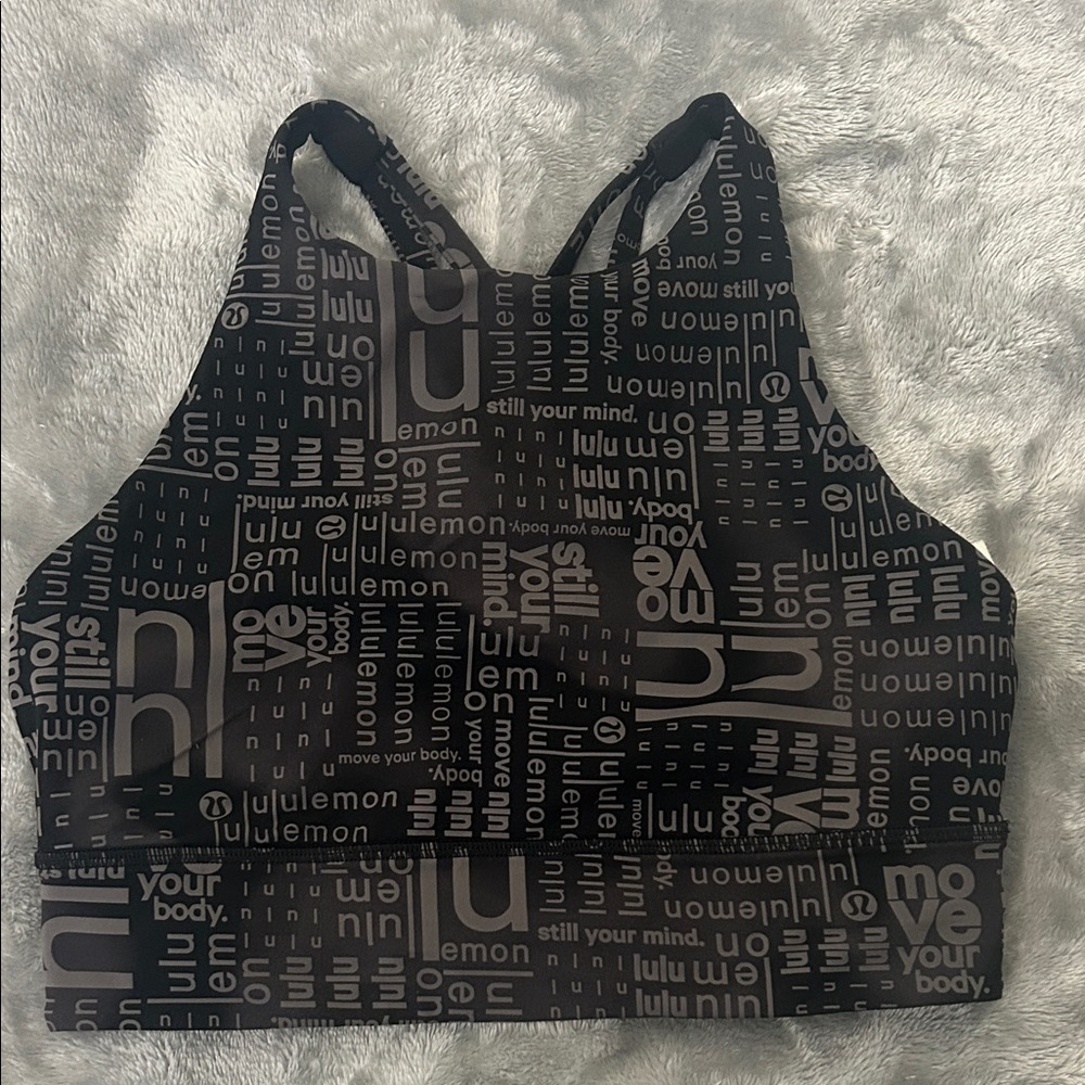 lululemon athletica Patterned Black Sports Bra